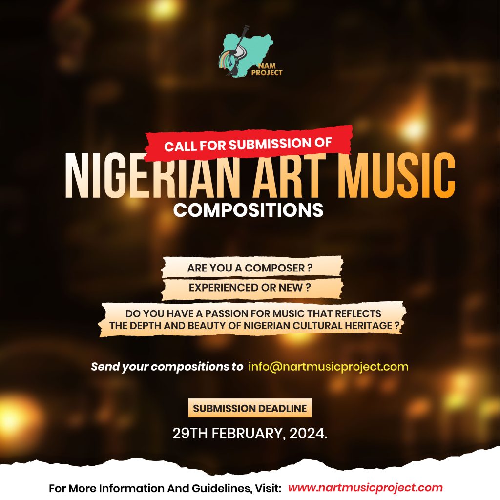 CALL FOR SUBMISSION OF NIGERIAN ART MUSIC COMPOSITIONS